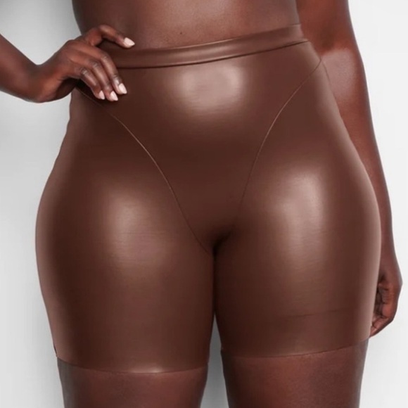 SKIMS Pants - SKIMS faux leather biker shorts/ COCOA